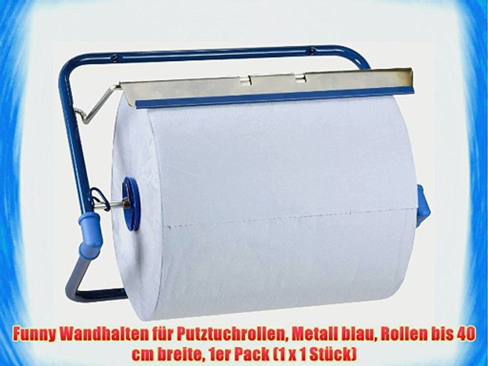 Funny Wandhalten f?r Putztuchrollen Metall blau Rollen bis 40 cm breite 1er Pack (1 x 1 St?ck)