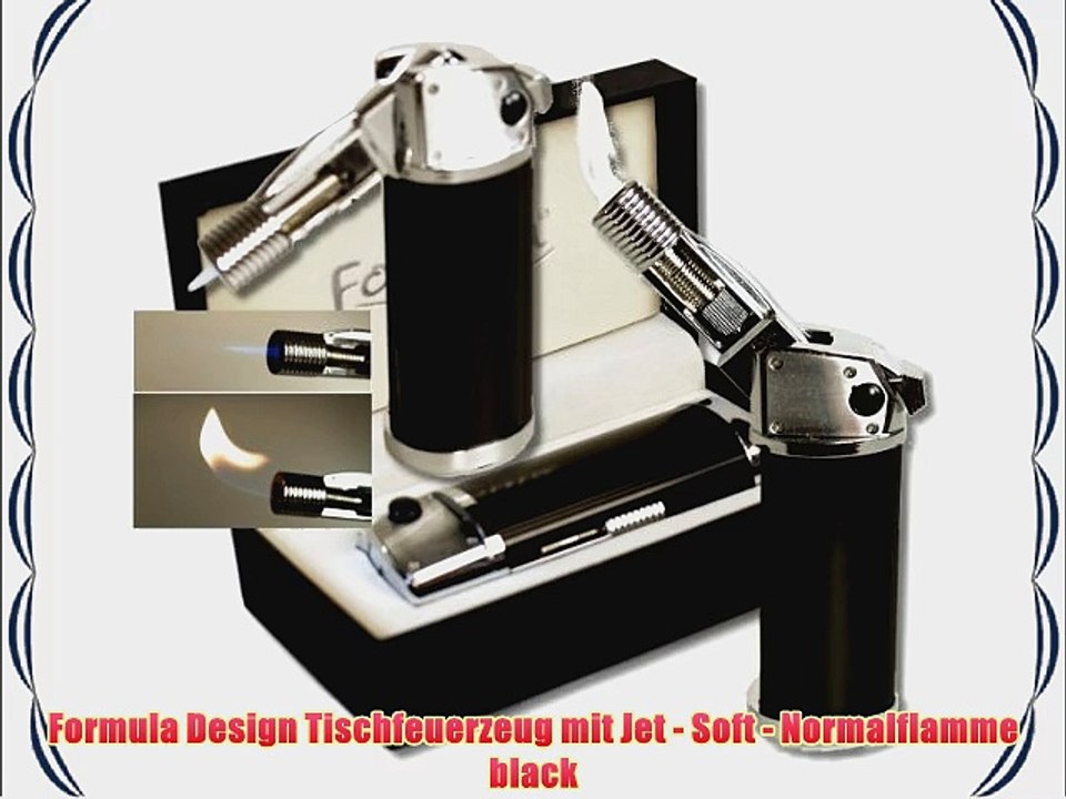 Formula Design Tischfeuerzeug mit Jet - Soft - Normalflamme black