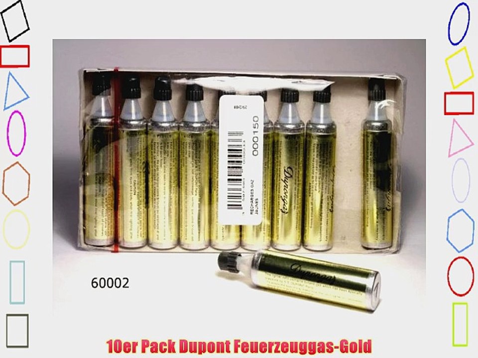 10er Pack Dupont Feuerzeuggas-Gold