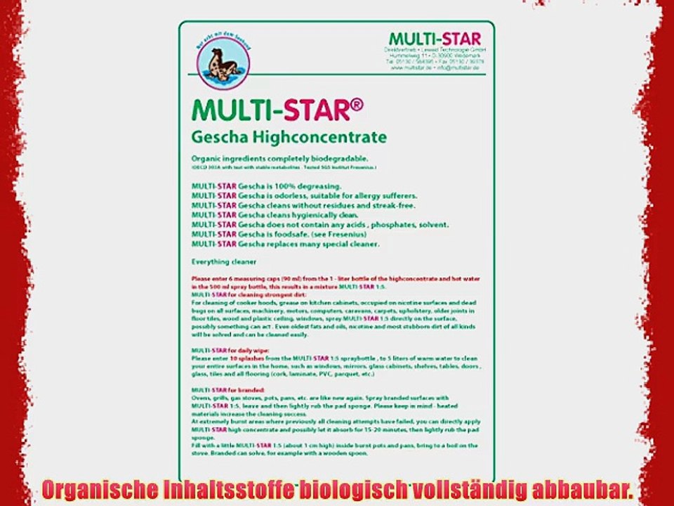 MULTI-STAR Gescha Hochkonzentrat Reiniger 1000ml Set