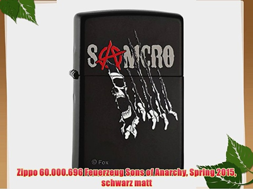 Zippo 60.000.696 Feuerzeug Sons of Anarchy Spring 2015 schwarz matt