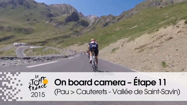 Caméra embarquée / On board camera - Étape 11 (Pau / Cauterets - Vallée de Saint-Savin) - Tour de France 2015