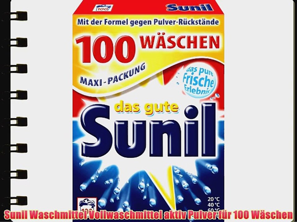 Sunil Waschmittel Vollwaschmittel aktiv Pulver f?r 100 W?schen