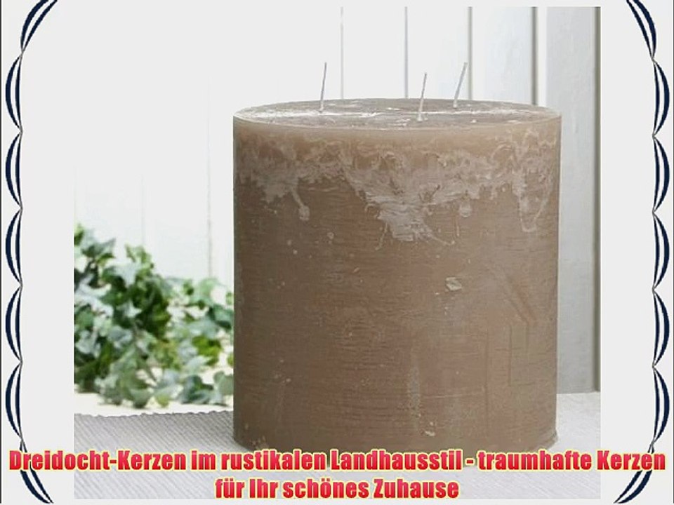 Rustik-Dreidochtkerze 15 x 15 cm ? sand