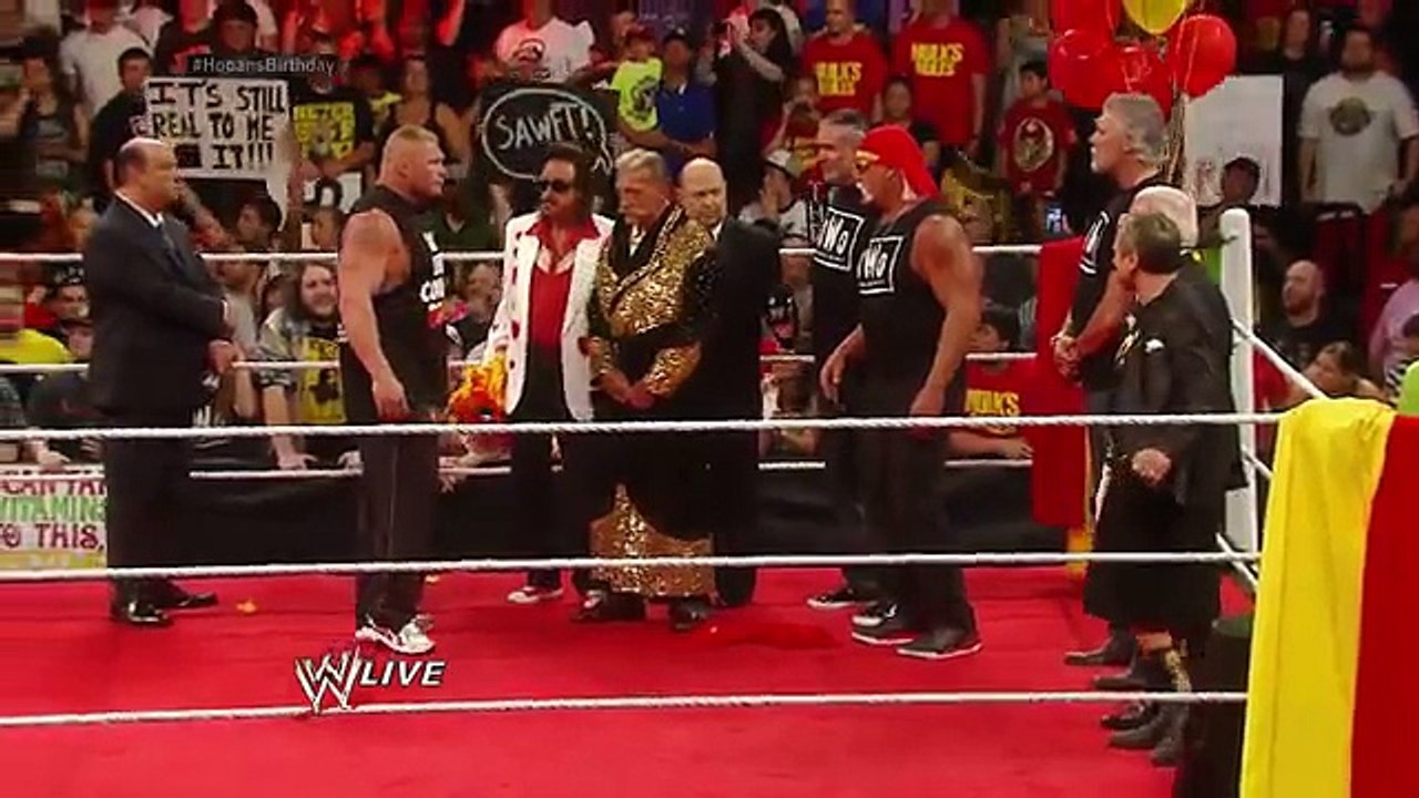 Brock Lesnar crashes Hulk Hogan's birthday celebration- Raw, Aug. 11, 2014