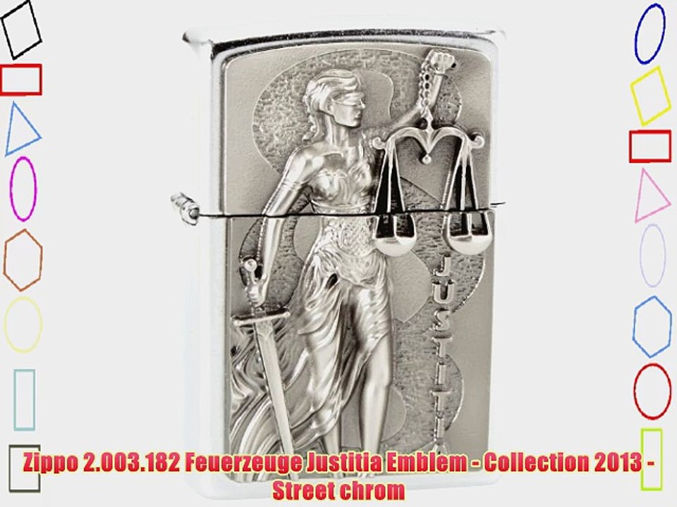 Zippo 2.003.182 Feuerzeuge Justitia Emblem - Collection 2013 - Street chrom