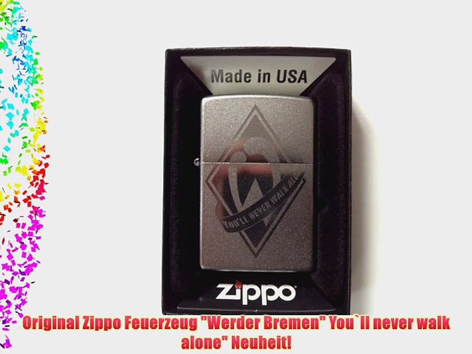 Original Zippo Feuerzeug Werder Bremen You`ll never walk alone Neuheit!