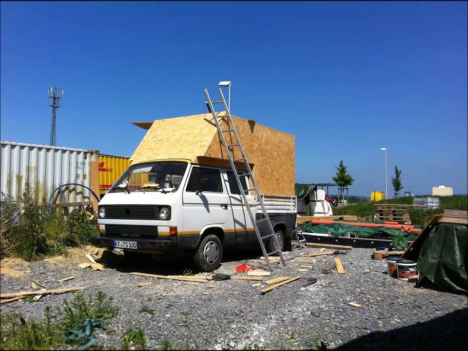 Dienstag geplant - Wohnkabine in 48 Stunden auf den T3 DOKA gebaut - Freitag verreist