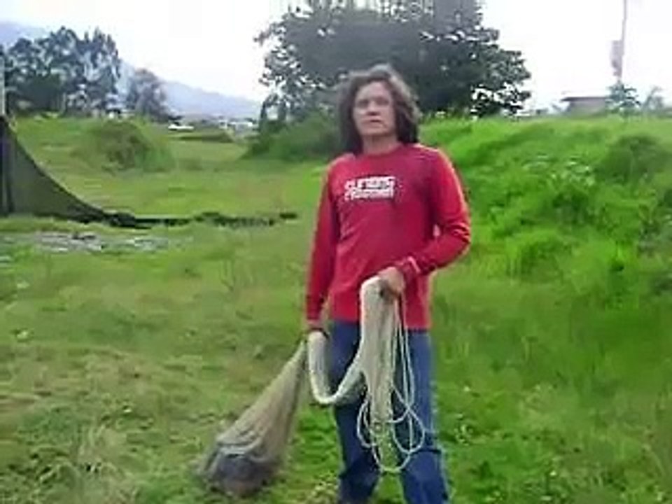 Como lanzar una atarraya grande de 5 metros de diámetro (16 foot cast net)