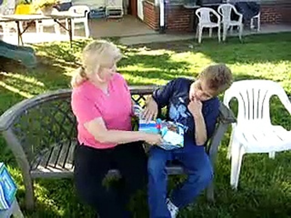 Opening birthday gift