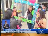 Estudiantes del Carchi realizan campaña para incentivar el saludo