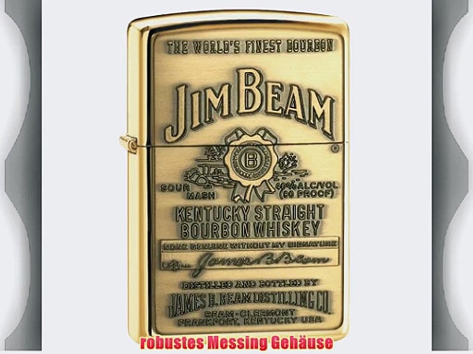 1x Zippo ? Feuerzeug Jim Beam Brass Emblem Burbon