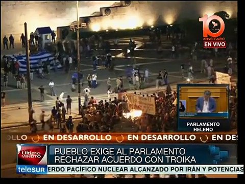 Parlamento de Grecia vota acuerdo alcanzado entre Tsipras y Eurozona