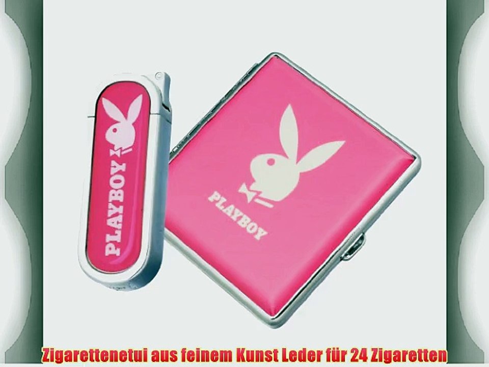 Playboy Feuerzeug und Zigarettenetui Set - in verschiedenen Farben (Rosa)
