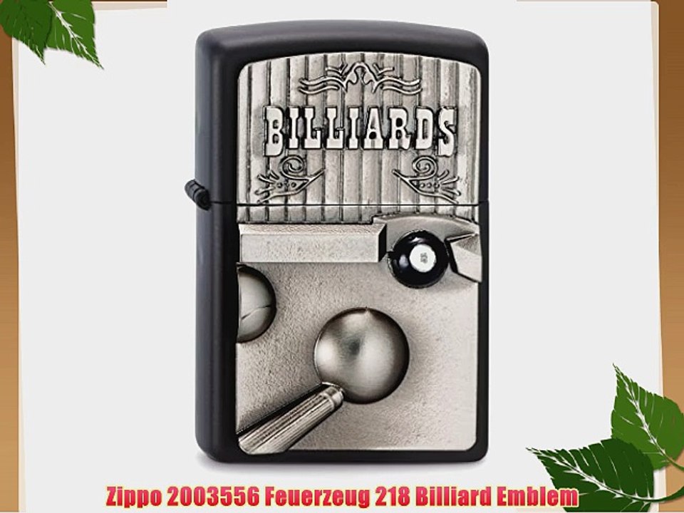 Zippo 2003556 Feuerzeug 218 Billiard Emblem