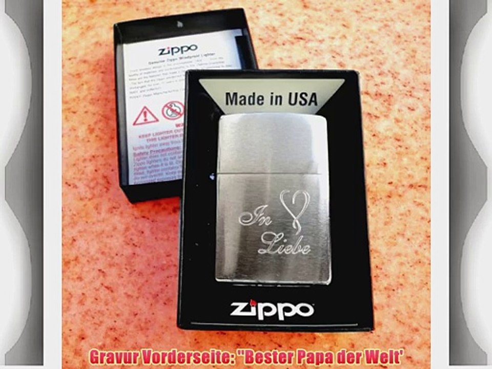 Zippo Chrome Brushed Originales Zippo-Benzinfeuerzeug mit Kostenloser Gravur. In original Zippo