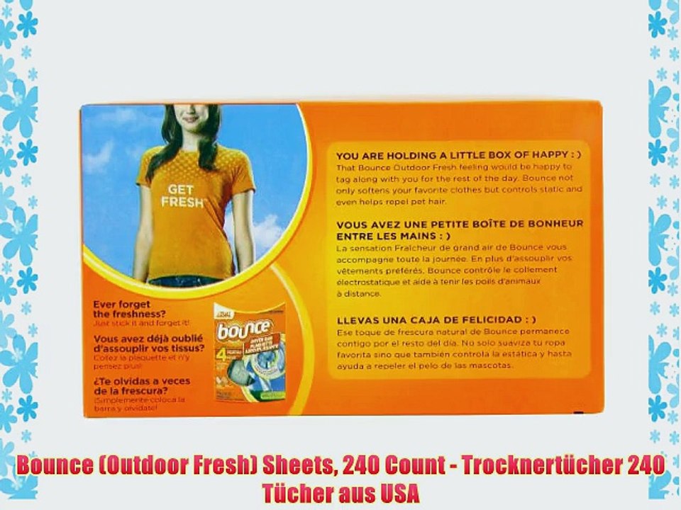 Bounce (Outdoor Fresh) Sheets 240 Count - Trocknert?cher 240 T?cher aus USA