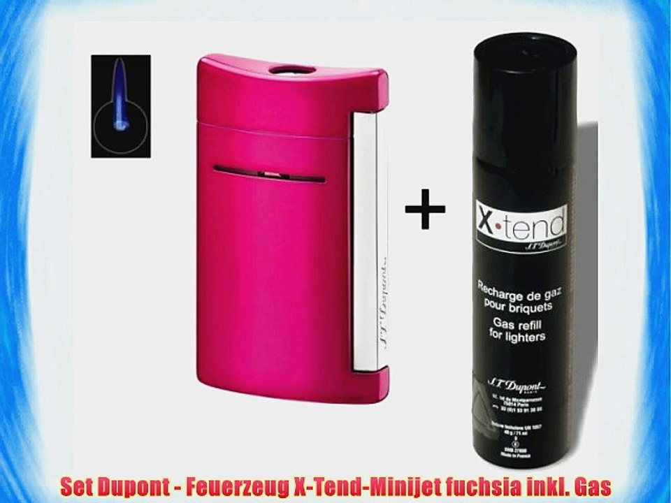Set Dupont - Feuerzeug X-Tend-Minijet fuchsia inkl. Gas