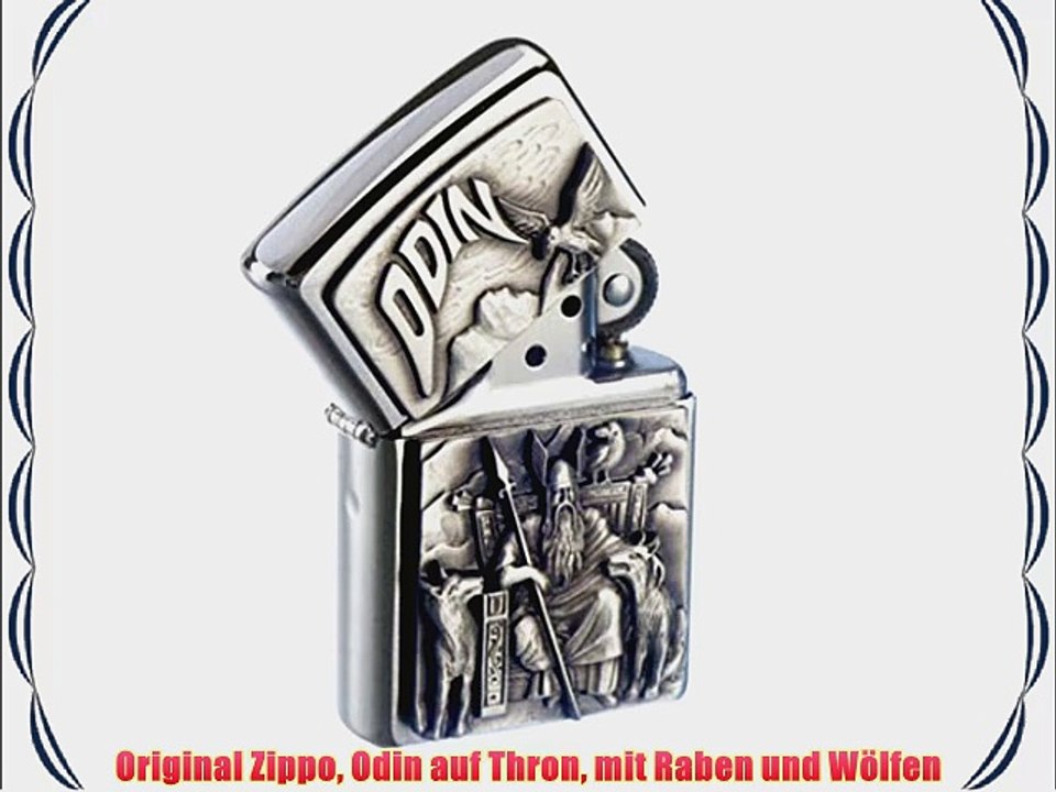 Original Zippo Odin auf Thron mit Raben und W?lfen