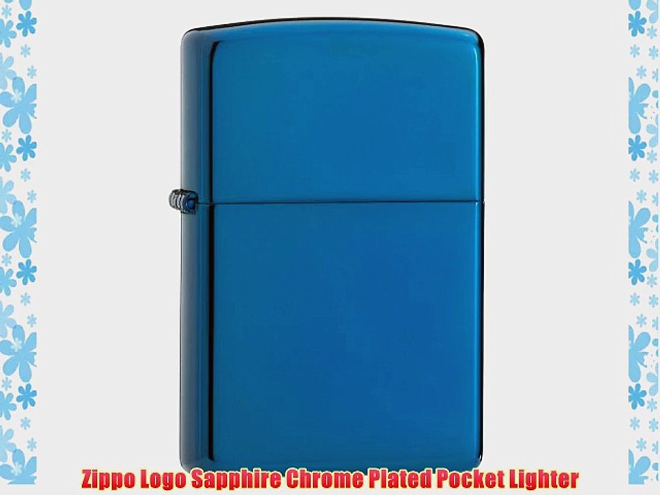 Zippo Logo Sapphire Chrome Plated Pocket Lighter