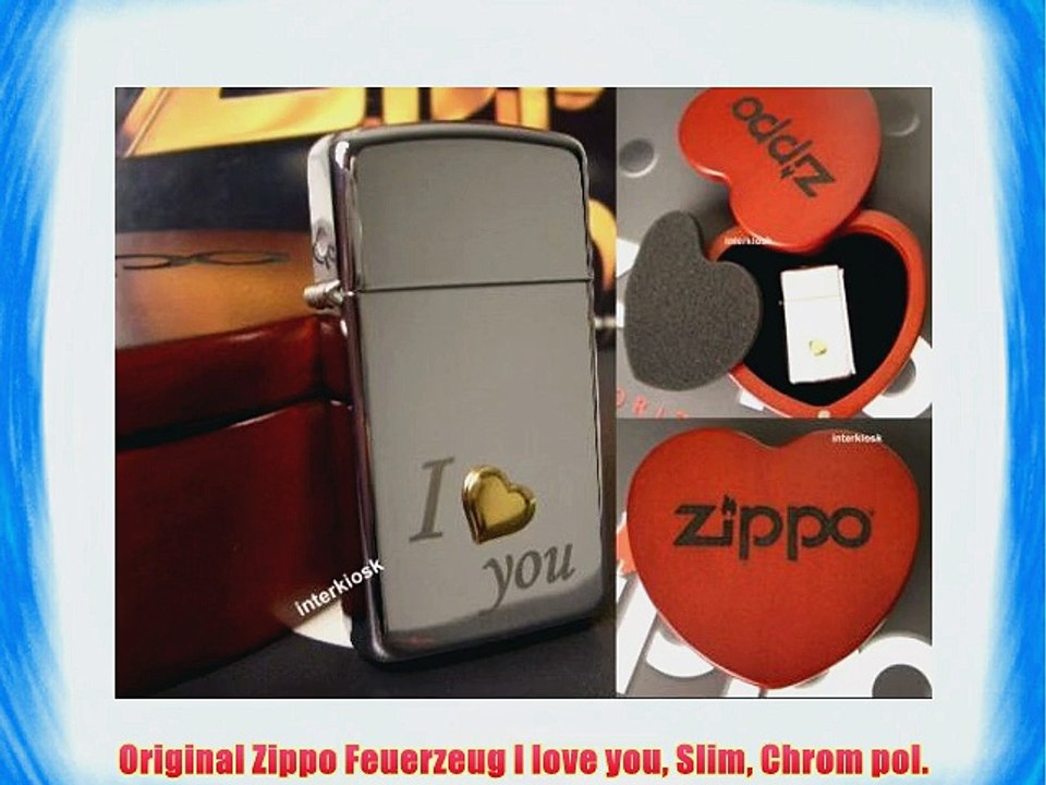 Original Zippo Feuerzeug I love you Slim Chrom pol.