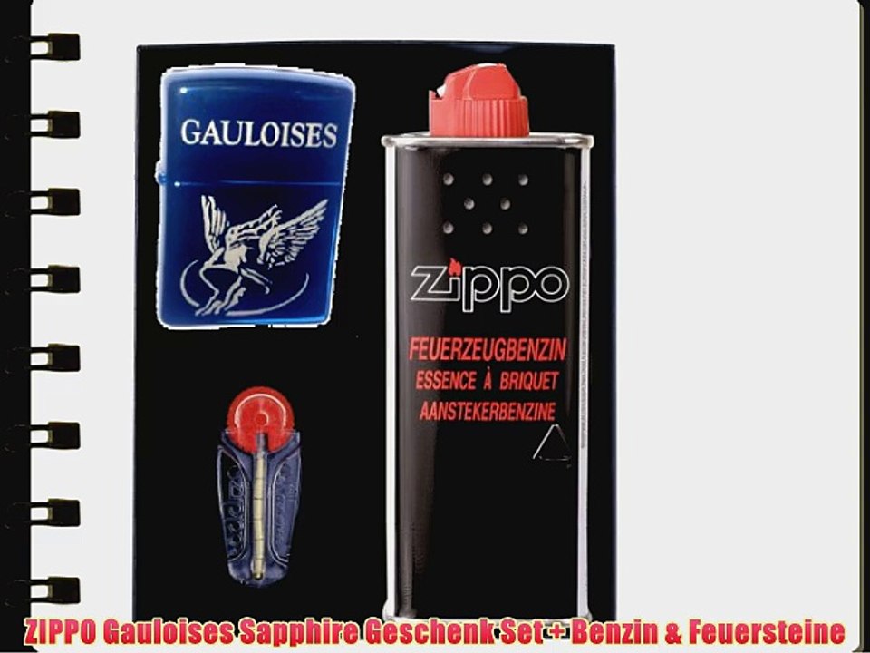 ZIPPO Gauloises Sapphire Geschenk Set   Benzin