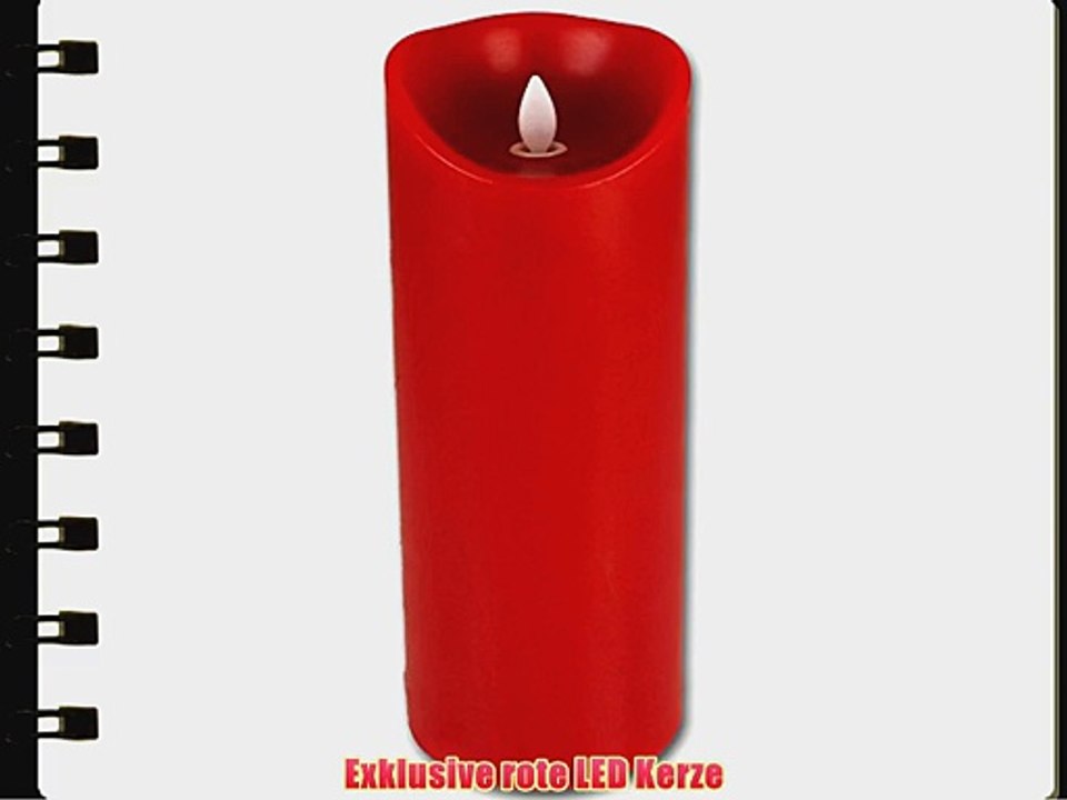 LED Kerze Elegance rot mit Gr??enauswahl - Flammenlose Kerze - Kerze (23 cm)