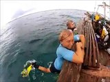 How to get back on the boat after diving by Tanzania Marine volunteers