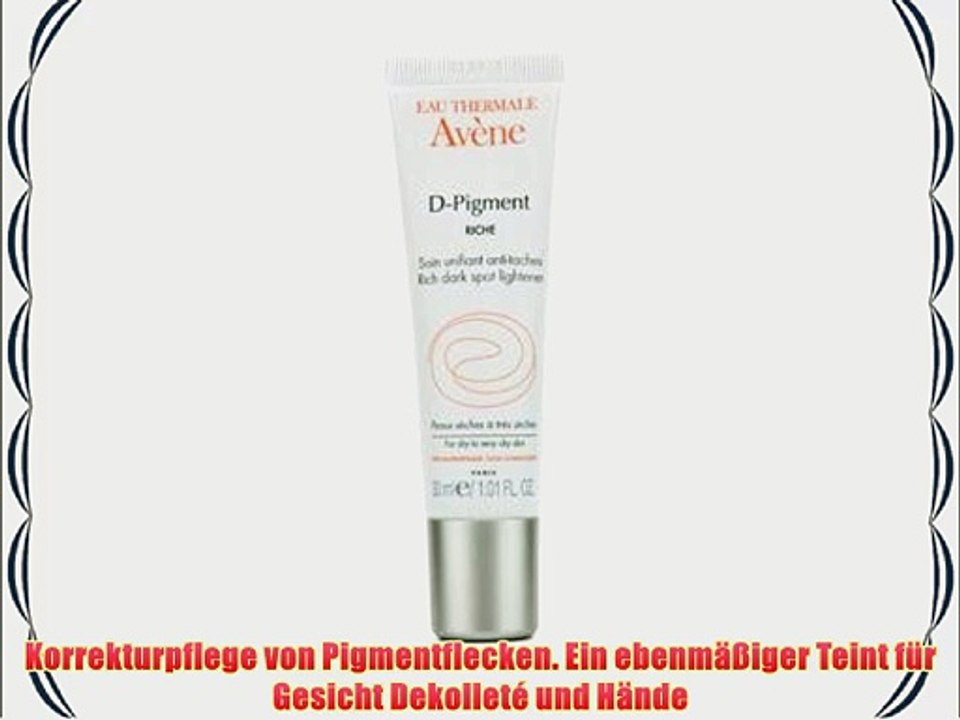 Avene D-Pigment Rich Dark Spot Lightener - For Dry to Very Dry Skin 30ml