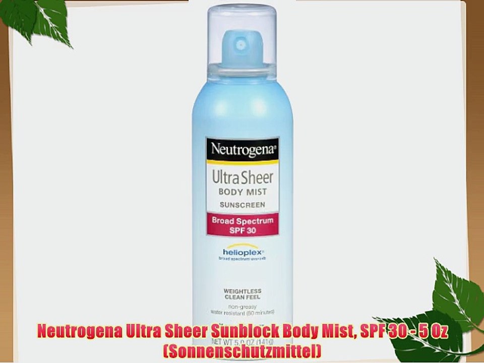 Neutrogena Ultra Sheer Sunblock Body Mist SPF 30 - 5 Oz (Sonnenschutzmittel)