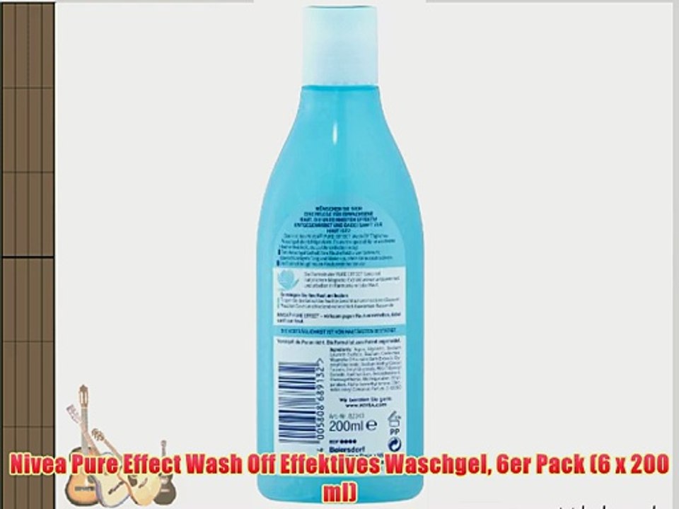 Nivea Pure Effect Wash Off Effektives Waschgel 6er Pack (6 x 200 ml)