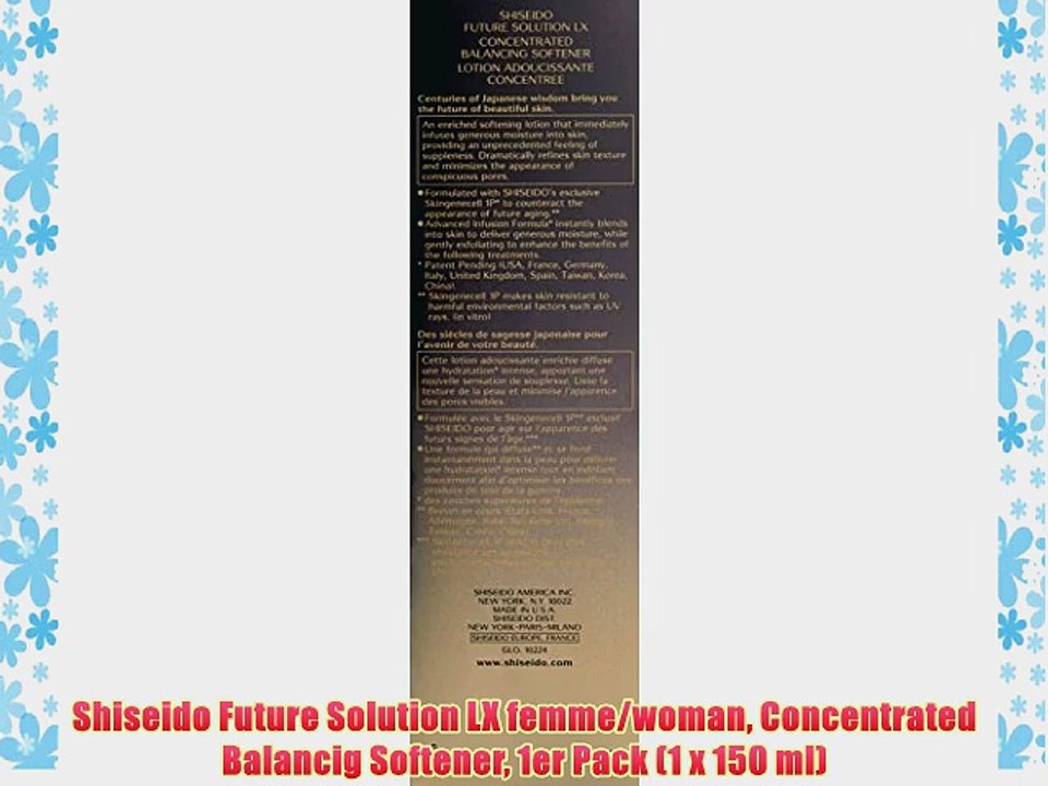 Shiseido Future Solution LX femme/woman Concentrated Balancig Softener 1er Pack (1 x 150 ml)