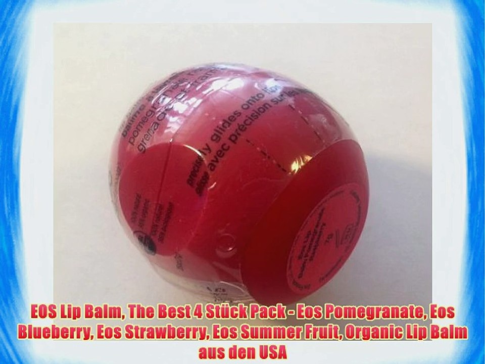 EOS Lip Balm The Best 4 St?ck Pack - Eos Pomegranate Eos Blueberry Eos Strawberry Eos Summer