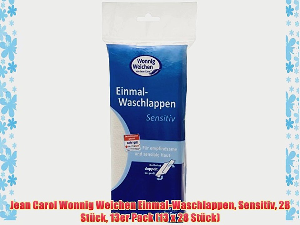 Jean Carol Wonnig Weichen Einmal-Waschlappen Sensitiv 28 St?ck 13er Pack (13 x 28 St?ck)