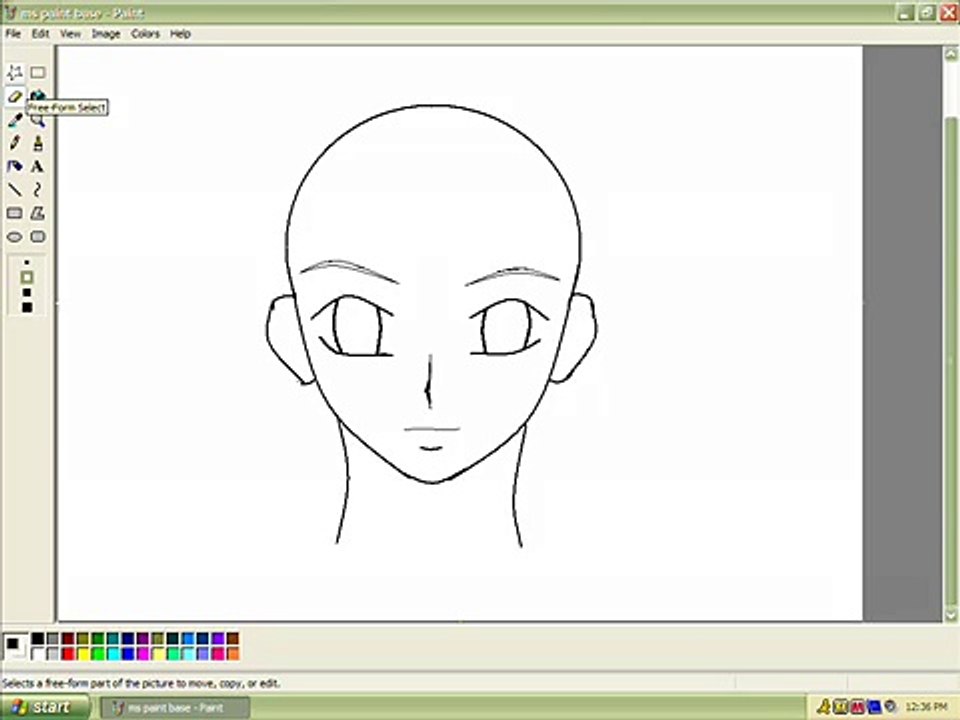 MS Paint Tutorial: Simple Anime Face