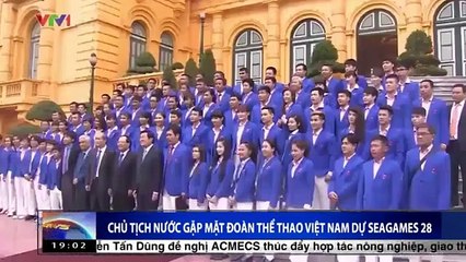Chu tich nuoc Truong Tan Sang gap mat dtvn du SEA Games 28