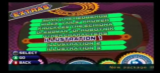 Sonic Mega Collection GC view of comics hidden inside the game