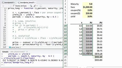 R Programming: Intro: Bond Price