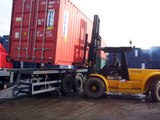 Shipping Container London, Bell Container Hire. Container offload with forklift