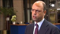 Arrival and doorstep by Angelino Alfano prior to JHA Council