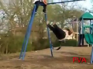 Fat Girl Falls Off Swing