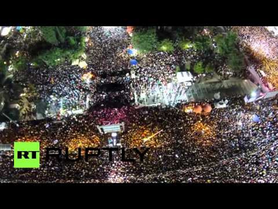 Drone captures thousands of ‘NO’ protesters flooding Syntagma Square in Athens