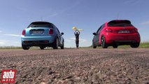 2015 Peugeot 208 GTi vs Mini Cooper S : 200m départ arrêté - Spécial GTi