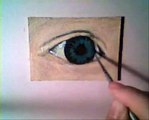 speed painting a baby's eye with oil colors