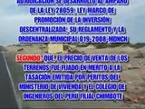 Comunicado - Proceso de Adjudicacion de terrenos a la empresa Urbi Propiedades