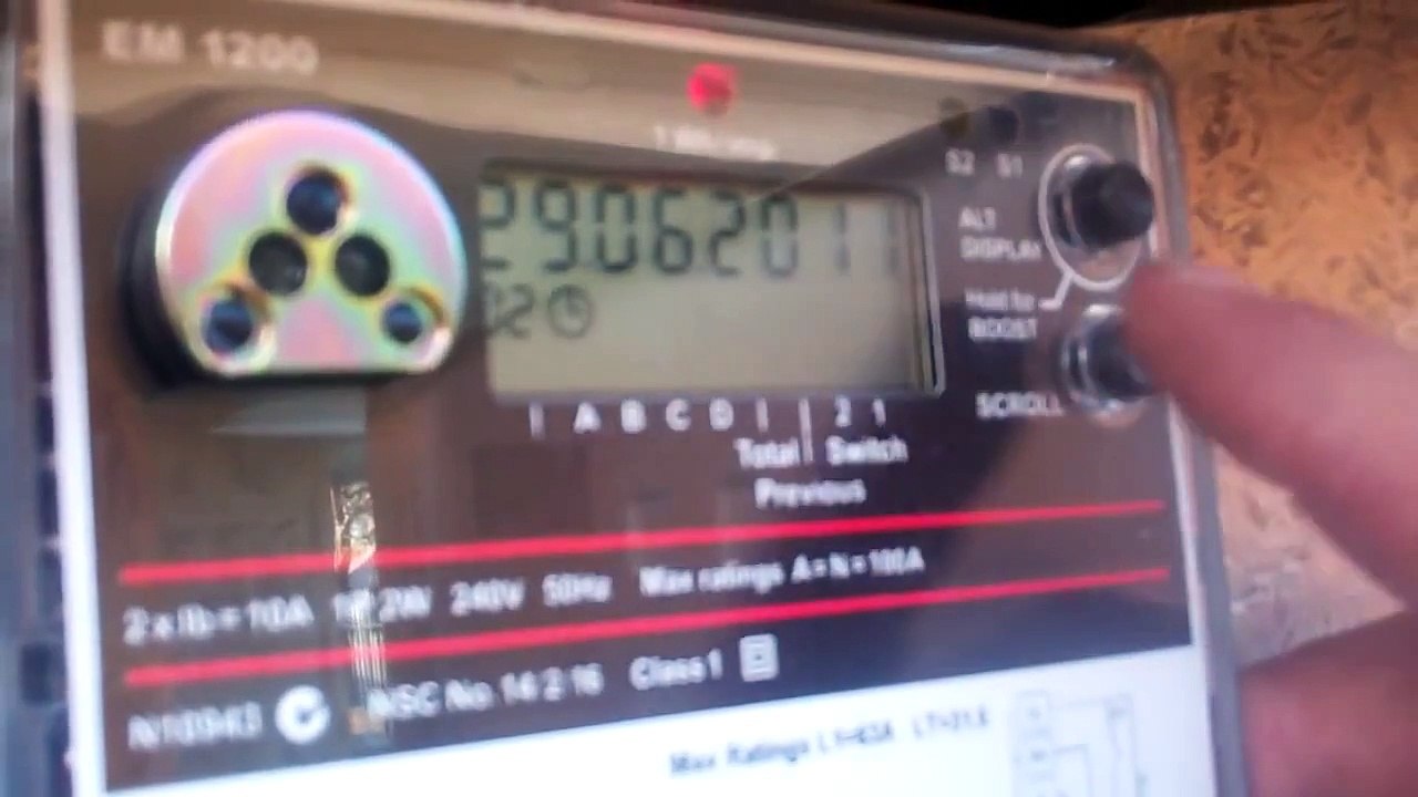 ETSA import export meter (EM 1200) reading instructions