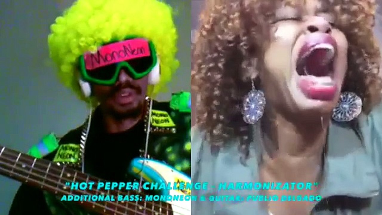 MonoNeon + Publio Delgado (guitar) - "GloZell HOT PEPPER CHALLENGE" - Harmonizator