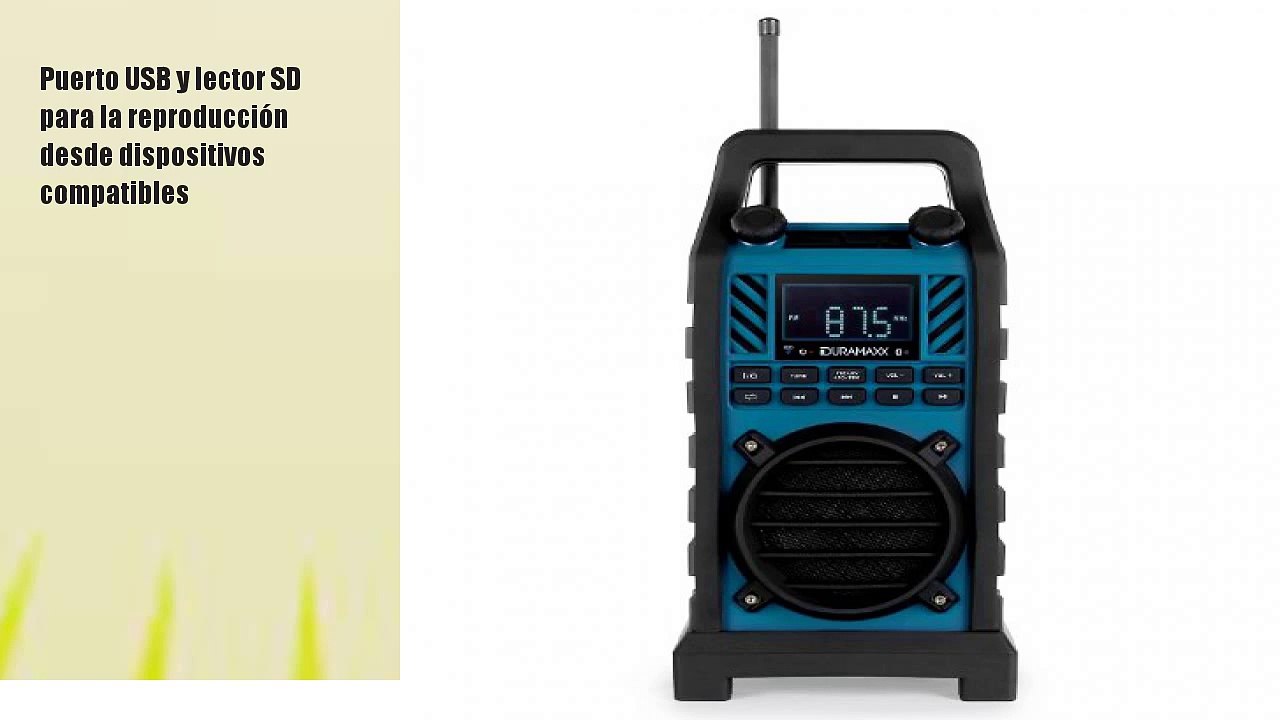 Duramaxx 862-BT - Radio FM (USB, SD), azul
