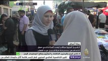 حركة البيع والشراء في سوق للملابس بغزة قبيل عيد الفطر