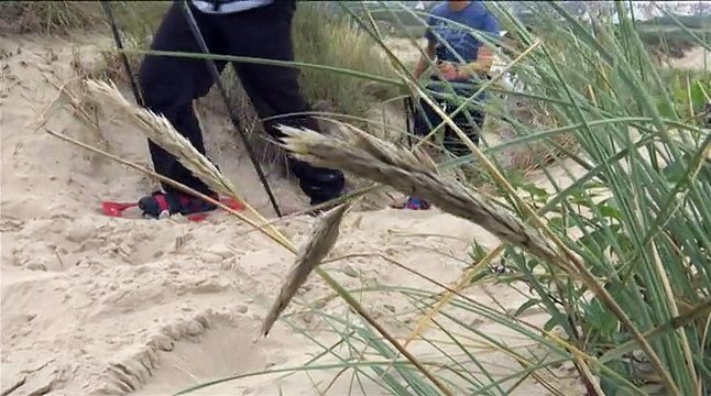 En raquettes sur la plage d'Hardelot